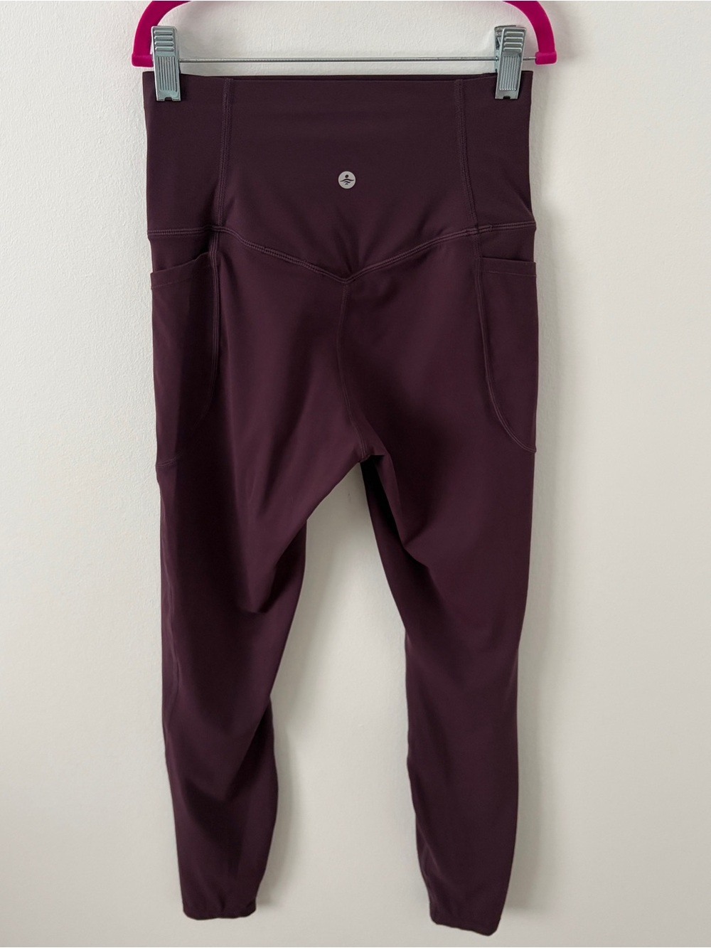 Halara High Waisted Leggings Side Pockets Burgundy Purple Size XS 25” Inseam*K20